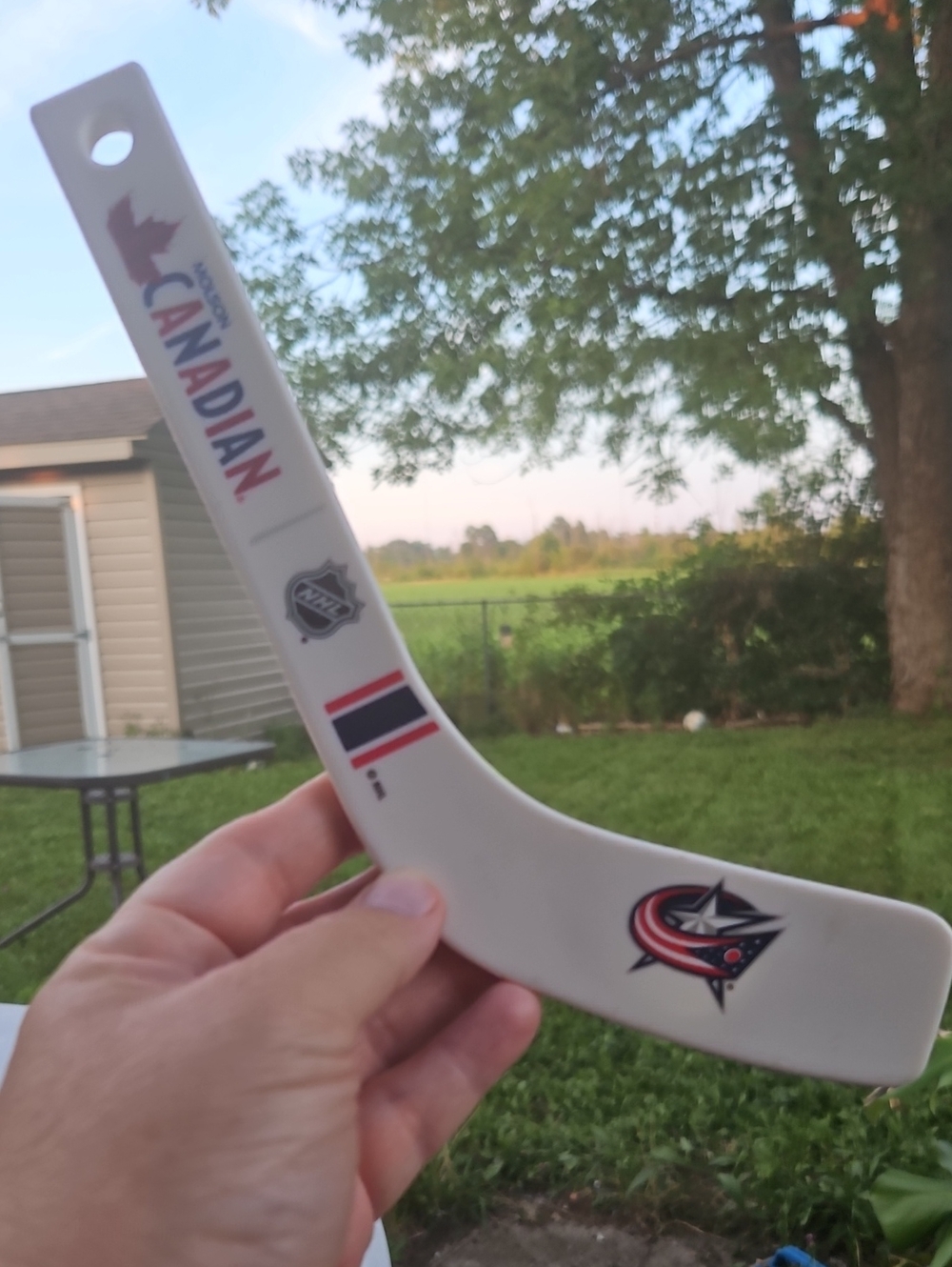 NHL Canadian White Mini Hockey Stick  Columbus Blue Jackets